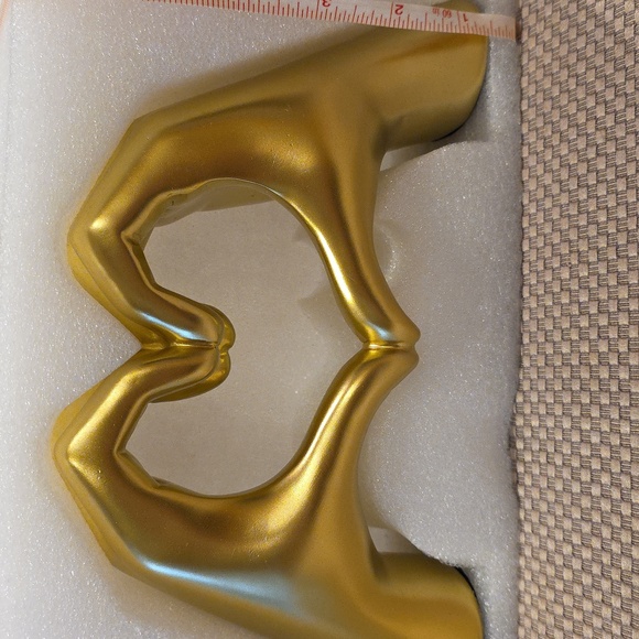 Gold Heart-Shaped Hand Sculpture - Picture 2 of 3